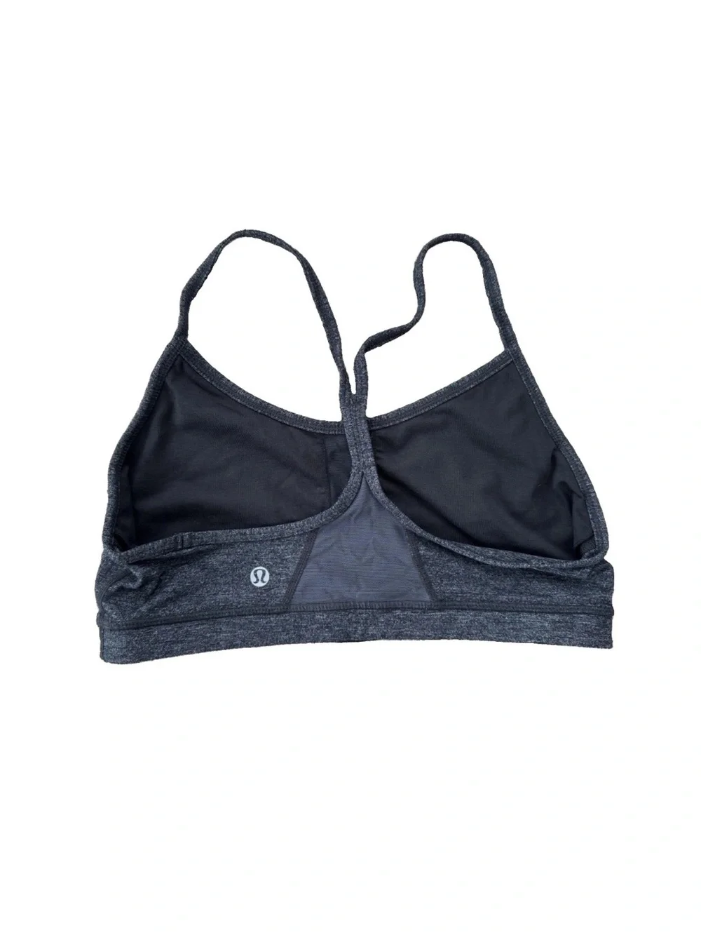 Lululemon Flow Y Bra Heathered Black Y-Back Yoga Sports Bra
